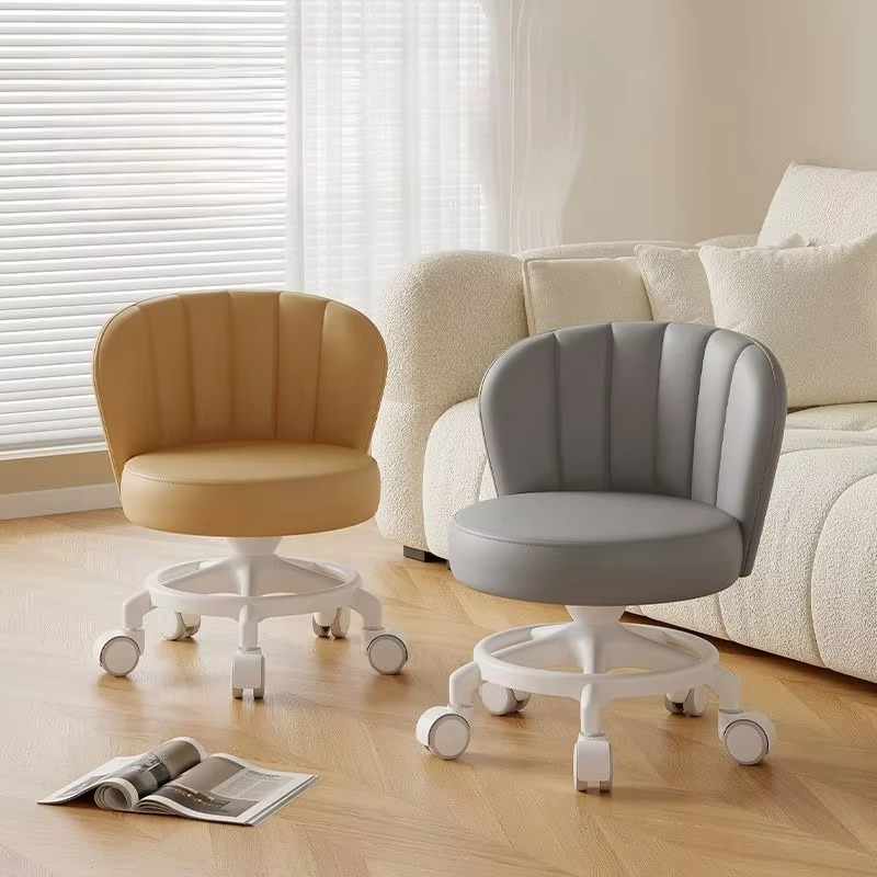 Anti-rollover Cardan Wheel Stool Pulley Low Stool Movable Back Chair Home Artifact Round Bench Pulley Portable Stool