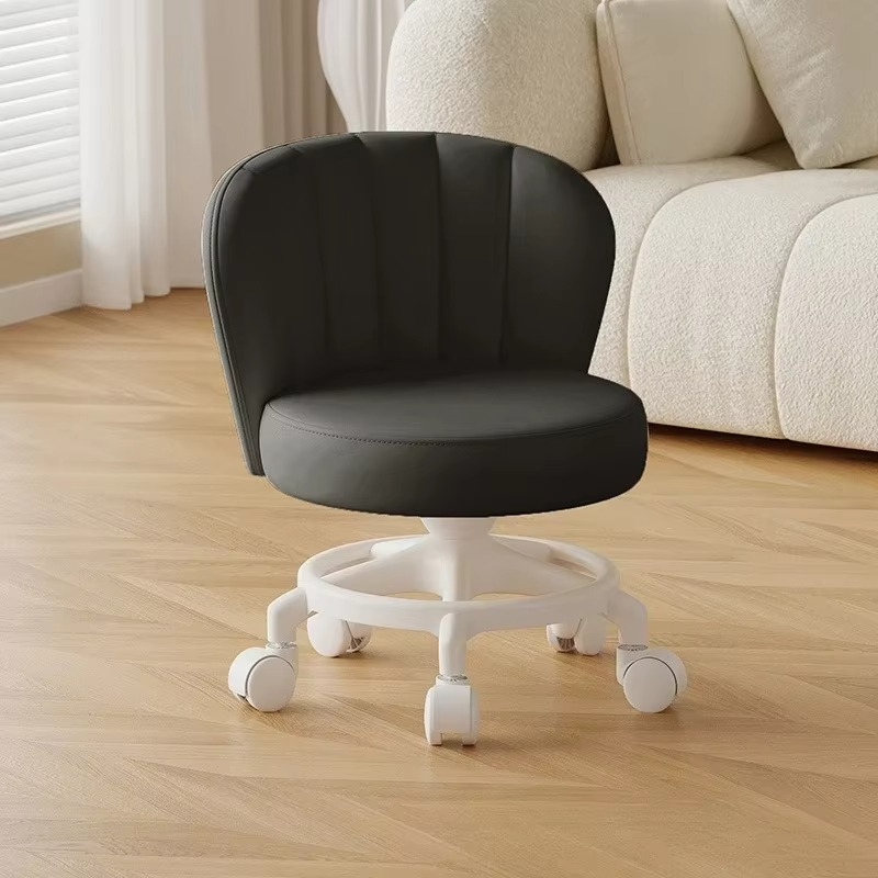 Anti-rollover Cardan Wheel Stool Pulley Low Stool Movable Back Chair Home Artifact Round Bench Pulley Portable Stool