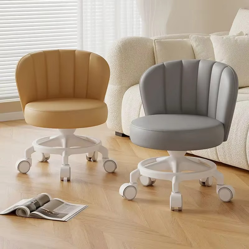 Anti-rollover Cardan Wheel Stool Pulley Low Stool Movable Back Chair Home Artifact Round Bench Pulley Portable Stool