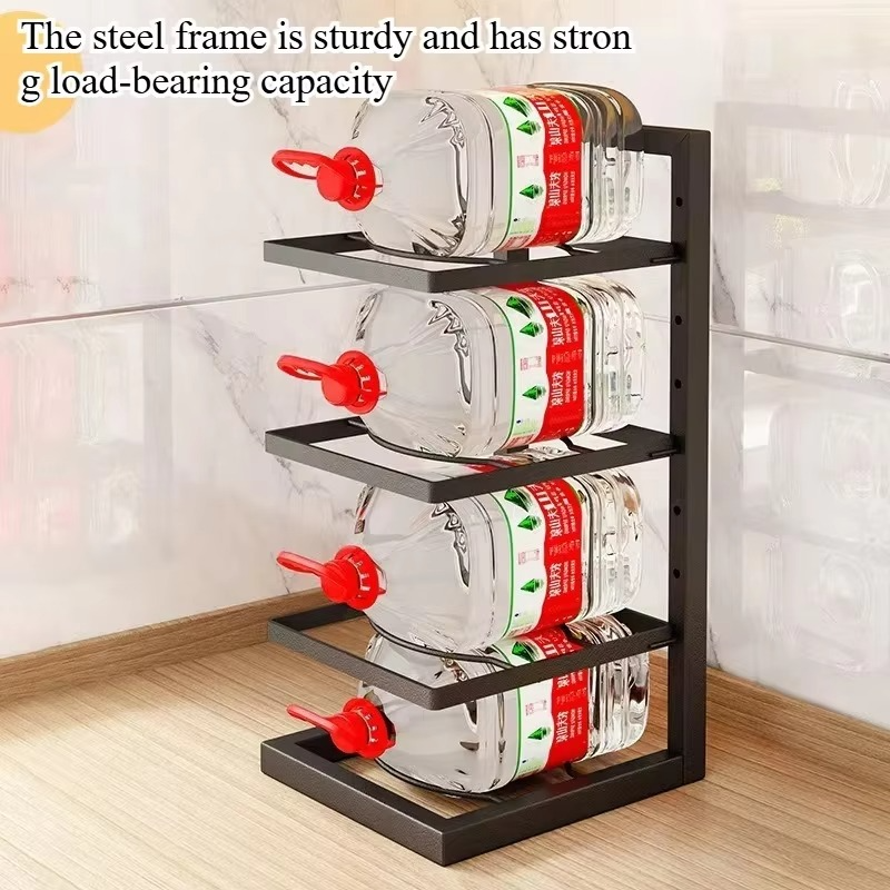 4 Tier Home Kitchen Pot Rack Cabinet Layered Adjustable Storage Rack Sink Storage Storage Cabinet