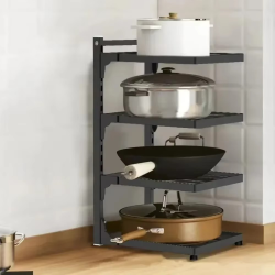 4 Tier Home Kitchen Pot Rack Cabinet Layered Adjustable Storage Rack Sink Storage Storage Cabinet