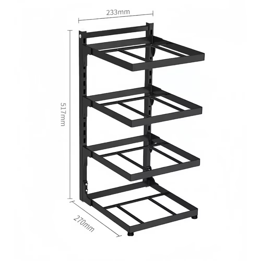 4 Tier Home Kitchen Pot Rack Cabinet Layered Adjustable Storage Rack Sink Storage Storage Cabinet