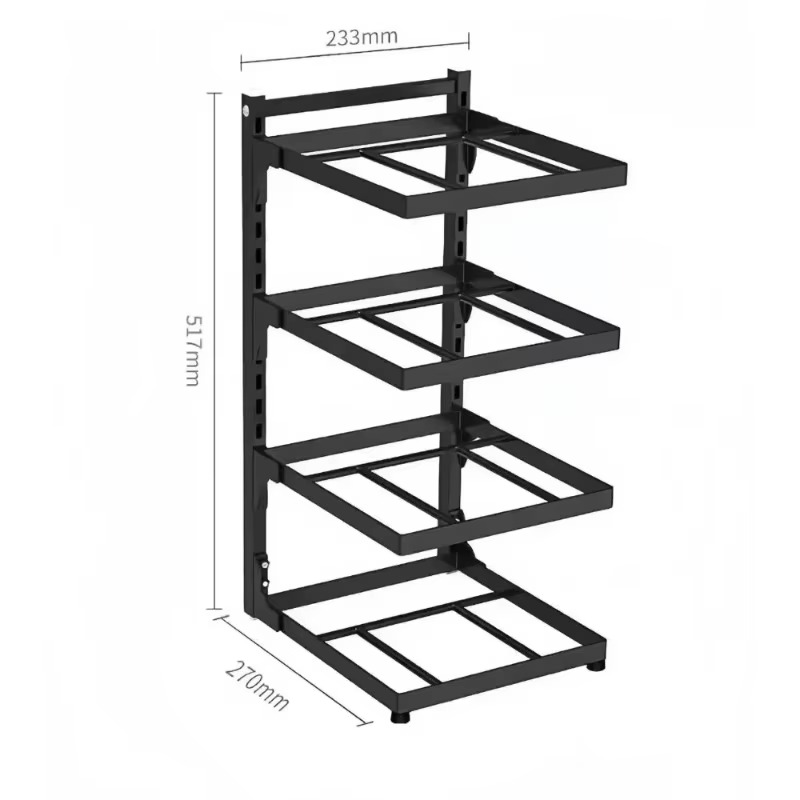 4 Tier Home Kitchen Pot Rack Cabinet Layered Adjustable Storage Rack Sink Storage Storage Cabinet