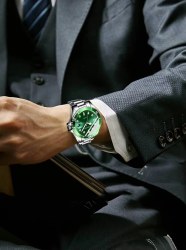 Green Water Ghost Fully Automatic Movement Quartz Watch Butterfly Buckle Calendar Luminous Waterproof Sports Trendy Watch
