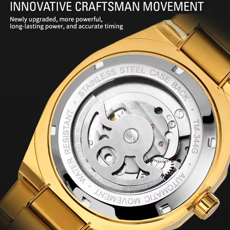 High-end Luxury Automatic Movement octagon Man Watch High Quality Stainless Steel Mechanical Skeleton Male Wrist Watches SKROX