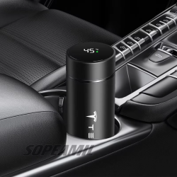 Tesla Model 3 Model Y Model S Model X Cyberbruck Beast Roadster 500ML Car Vacuum Cup Thermos Mug Temperature Display Coffee Cup