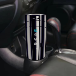 Smart Car Quick Heating Cup Stainless Steel Baby Grade Material 12V 24V Electric Kettle Control Touch LCD Real-time Display