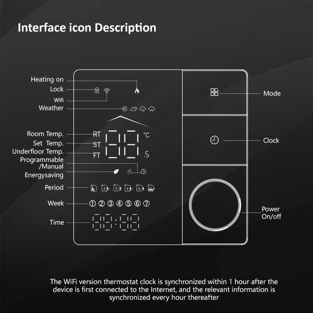 WiFi Smart Home Thermostat Floor Heating Water Gas Boiler Electric Heating Thermostat Programmable Knob Temperature Controller