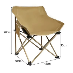 1 Pc Outdoor Folding Chair Moon Chair Picnic Chair Easy Carry Camping Folding Chair Easy To Install Lightweight Stable Chair