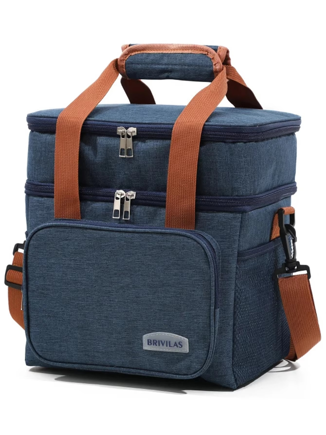 Portable Double Layer Lunch Bags Food Box Durable Camping Oxford Backpacks Icebox Large Capacity Picnic Durable BBQ Outdoor BBQ