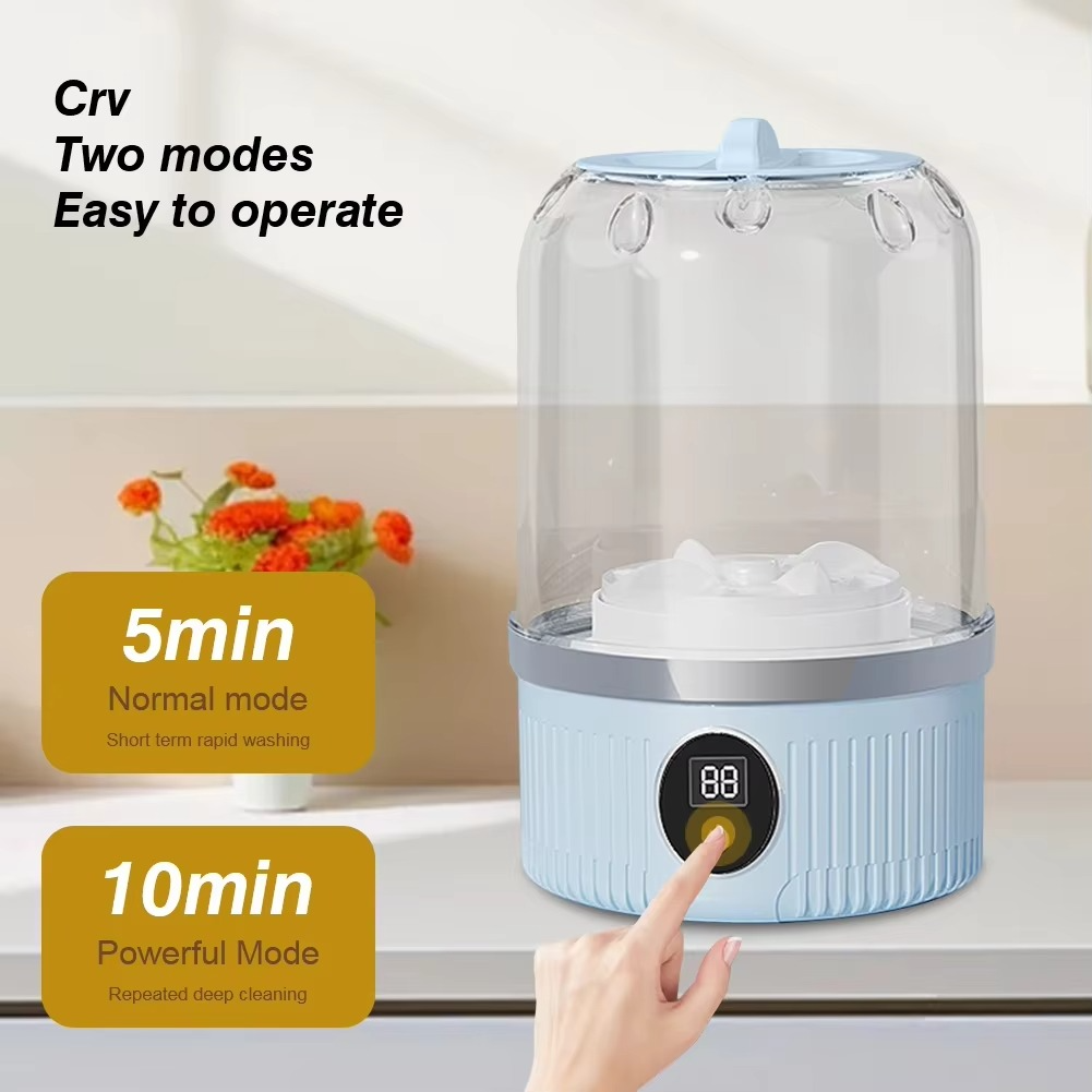 Rechargeable Mini Washing Machine Portable Underwear Washer Automatic Laundry Cup for Travel Home Dormitory Small Space Saver