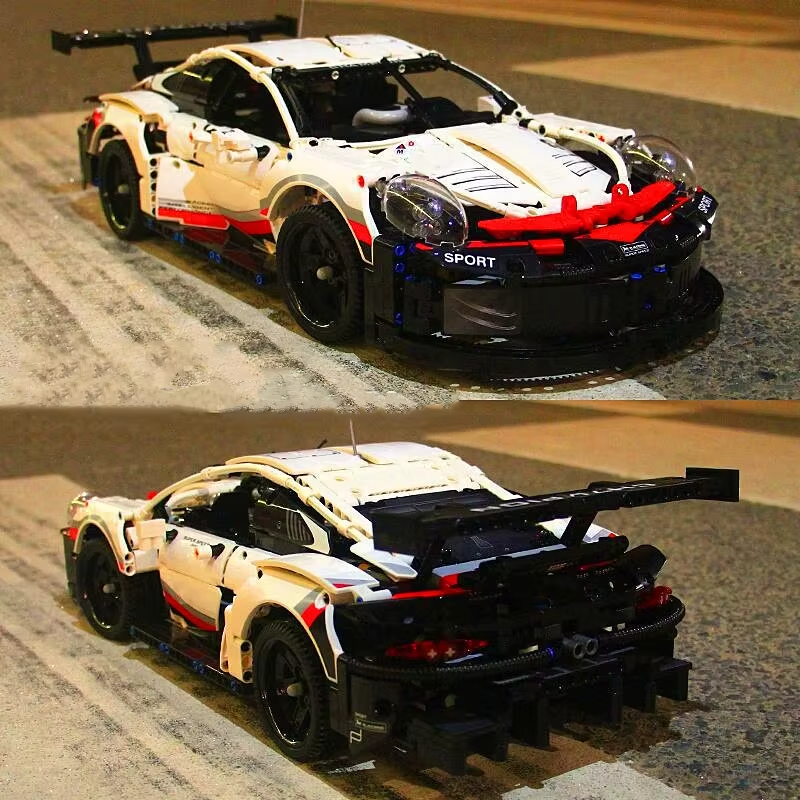 Technical 1580+Pcs Compatible with 911RSR 42096 Classic Racing Building Block RC Cars Motor LED Lights Model Bricks Vehicle Toys