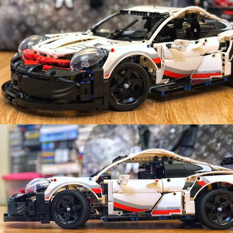 Technical 1580+Pcs Compatible with 911RSR 42096 Classic Racing Building Block RC Cars Motor LED Lights Model Bricks Vehicle Toys