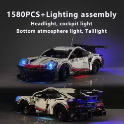 Technical 1580+Pcs Compatible with 911RSR 42096 Classic Racing Building Block RC Cars Motor LED Lights Model Bricks Vehicle Toys