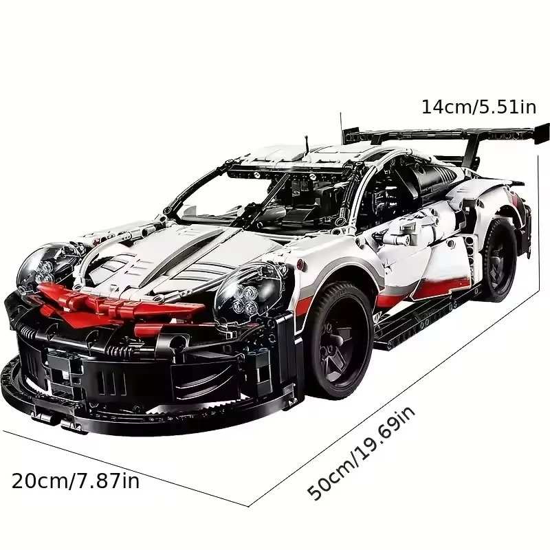 Technical 1580+Pcs Compatible with 911RSR 42096 Classic Racing Building Block RC Cars Motor LED Lights Model Bricks Vehicle Toys