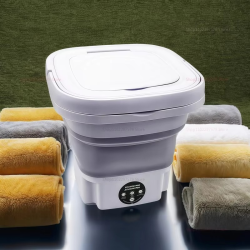 8L Portable Folding Washing Machine Bucket Compact Travel Clothes Socks Underwear Cleaner for Home Camping Outdoor Laundry