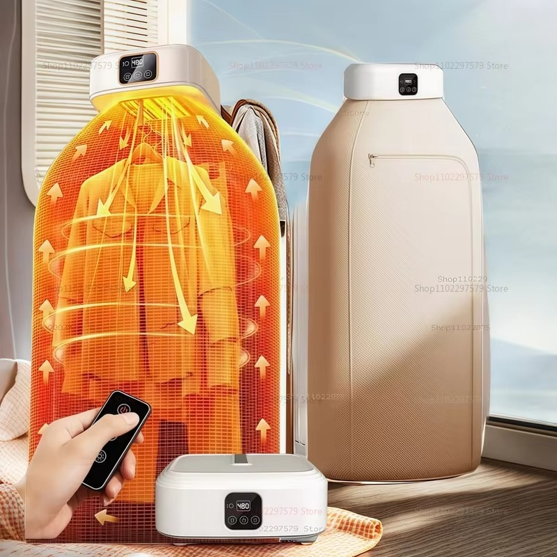 Portable Clothing Dryer Electric Portable Clothes Dryer Fast Drying Household Cabinet with Drying Bag Winter Accesories
