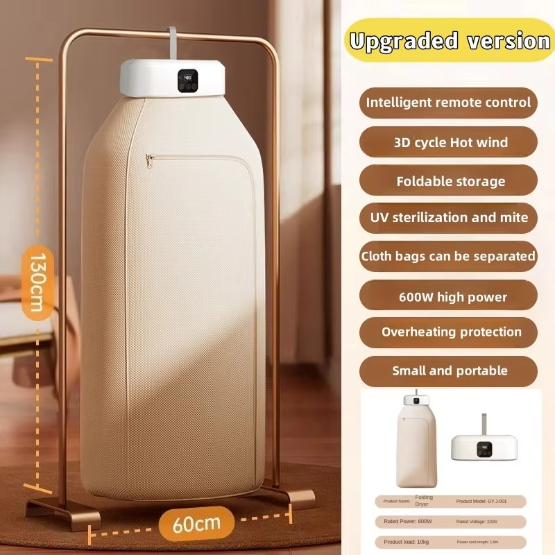 Portable Clothing Dryer Electric Portable Clothes Dryer Fast Drying Household Cabinet with Drying Bag Winter Accesories