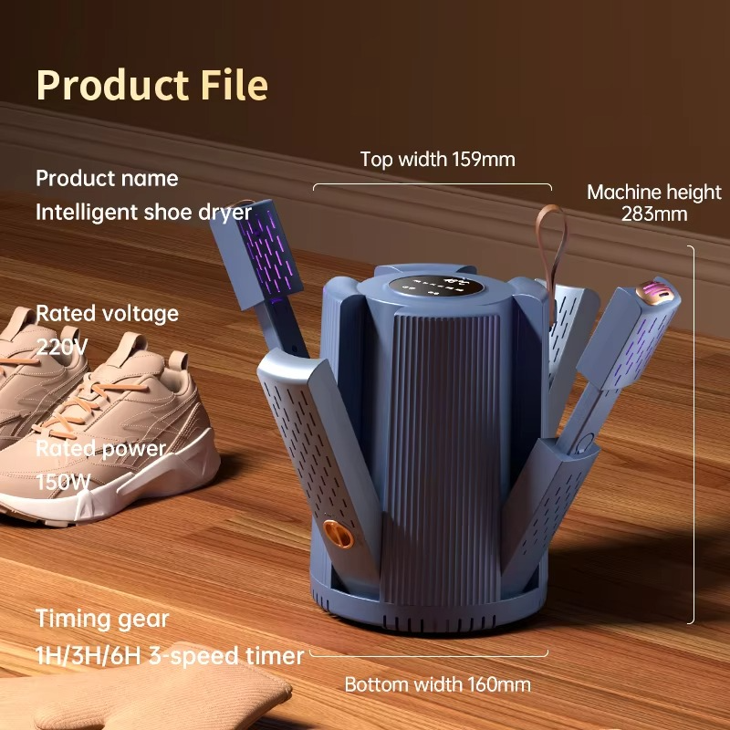 Intelligent Timer Shoe Dryer Household Foldable Shoe Warmer 2 Pairs Shoes Dry Constant Temperature Boot Dryer UV Sterilization