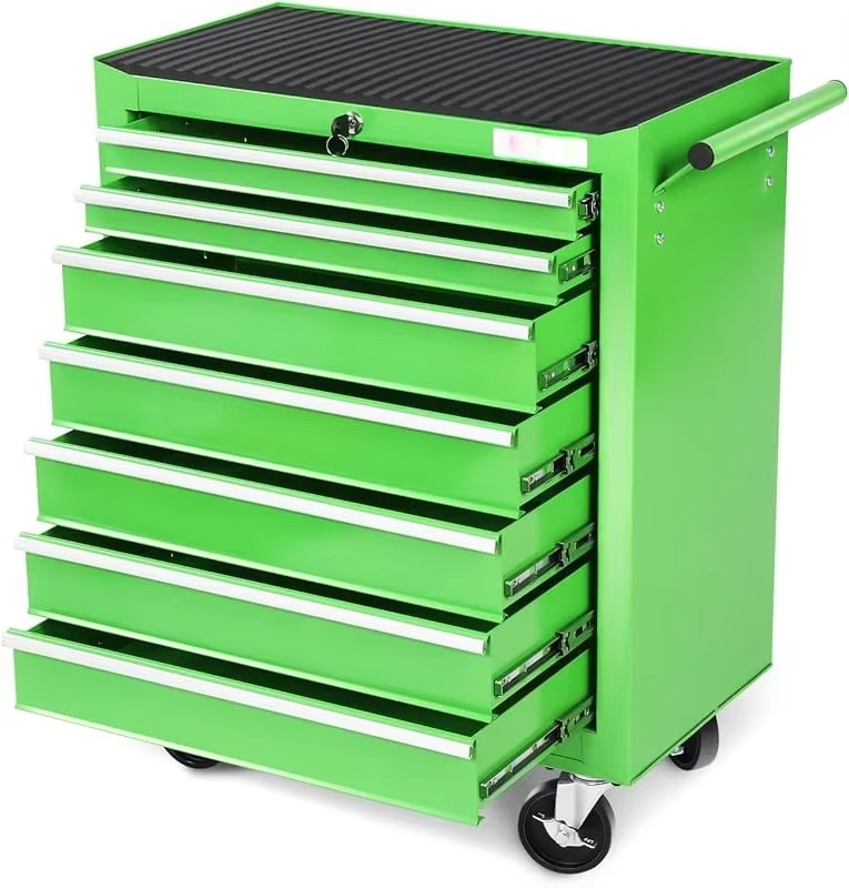 Heavy Duty Lockable Slide Tool 6-Drawers Chest Rolling Tool Cart Cabinet with Keys, 35.4" H X 30.3" W X 18.1" D