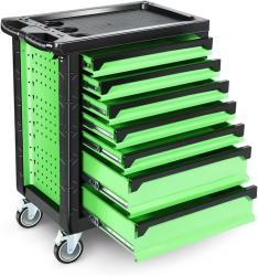 Heavy Duty Lockable Slide Tool 6-Drawers Chest Rolling Tool Cart Cabinet with Keys, 35.4" H X 30.3" W X 18.1" D