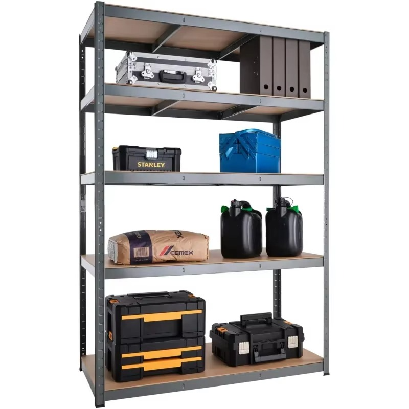 Garage Shelving Units - 71" H x 47" L x 18" - Heavy Duty Racking - Shelves for Storage - Black - 5 Tier - Workshop, Shed, Office