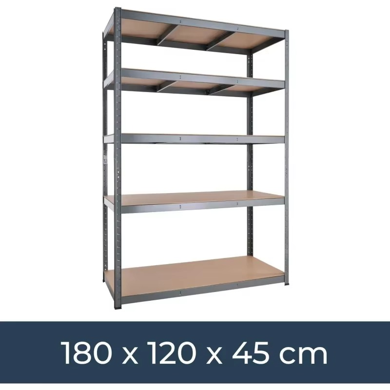 Garage Shelving Units - 71" H x 47" L x 18" - Heavy Duty Racking - Shelves for Storage - Black - 5 Tier - Workshop, Shed, Office