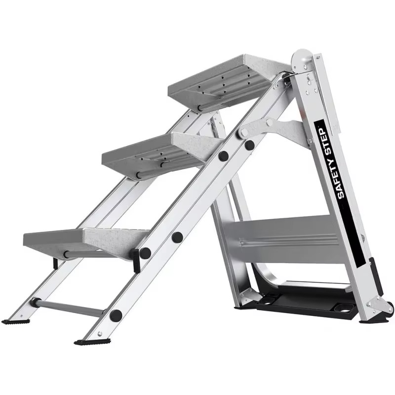 Ladders, Safety Step, 3-Step, 3 Foot, Step Stool, Aluminum, Type 1A, 300 lbs Weight Rating