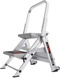 Ladders, Safety Step, 3-Step, 3 Foot, Step Stool, Aluminum, Type 1A, 300 lbs Weight Rating