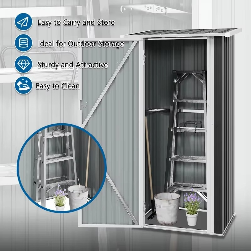 3'x2' Outdoor Metal Storage Shed with Lockable Doors, Durable Steel Tool Shed for Garden, Patio, Backyard, and Lawn - Waterproof