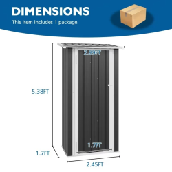 3'x2' Outdoor Metal Storage Shed with Lockable Doors, Durable Steel Tool Shed for Garden, Patio, Backyard, and Lawn - Waterproof