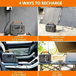 Portable Power Station 300W (Peak 600W) 280Wh Camping Solar Generator with AC 110V Pure Sine Wave USB-C