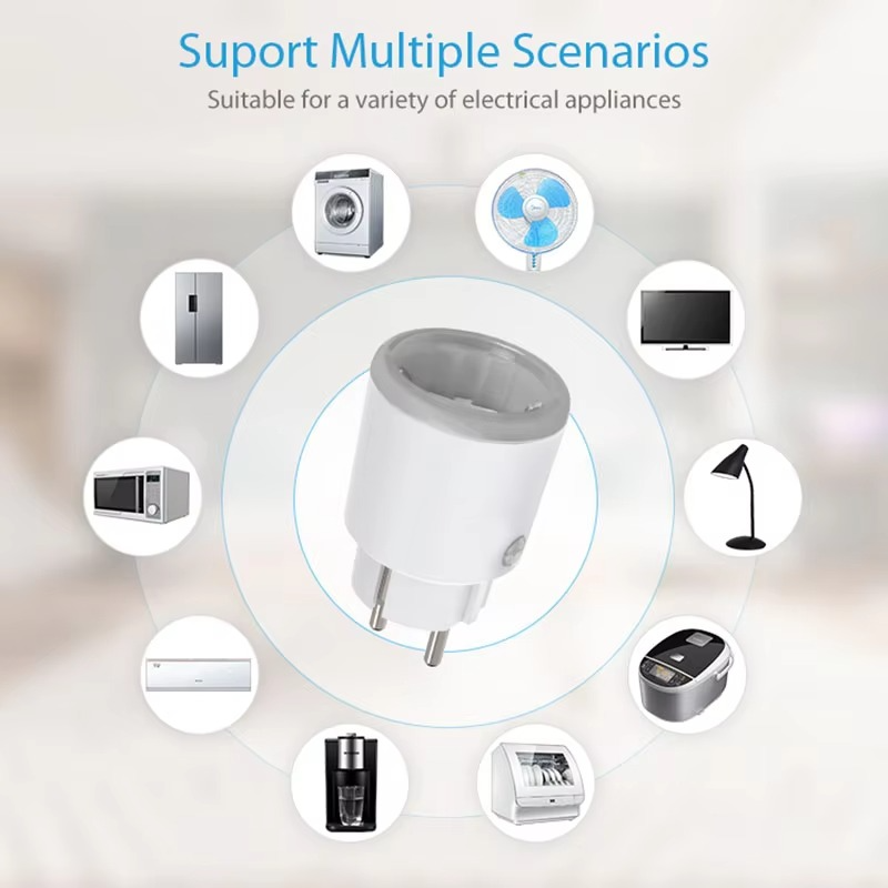 TUYA WIFI EU plug Intelligent Remote Control 16A 3680W With Power Monitor Timing Smart Home Wireless Socket