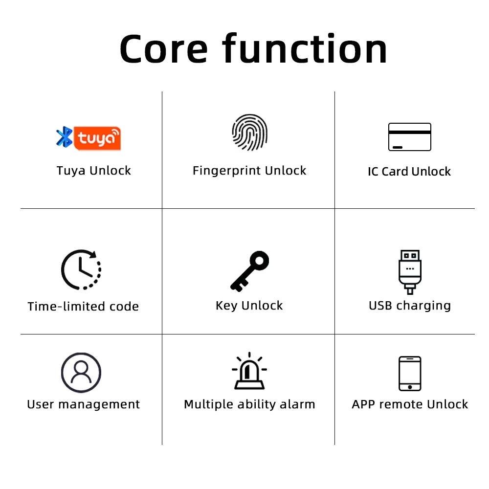 RAYKUBE M5 Tuya BLE Smart Fingerprint Door Lock Digital Electronic Lock with Password/Key/IC Card/ Smartlife/ Tuya APP Unlock