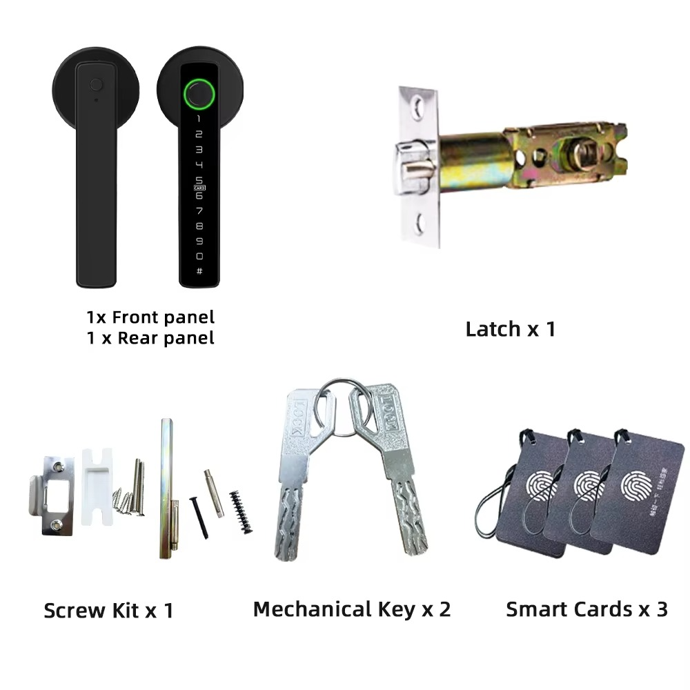 RAYKUBE M5 Tuya BLE Smart Fingerprint Door Lock Digital Electronic Lock with Password/Key/IC Card/ Smartlife/ Tuya APP Unlock