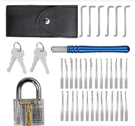 28 Pieces Lock Set Locksmith Tool Kit DIY Manual Extractor Hook Remover Stainless Steel Locksmith Hardware Tools
