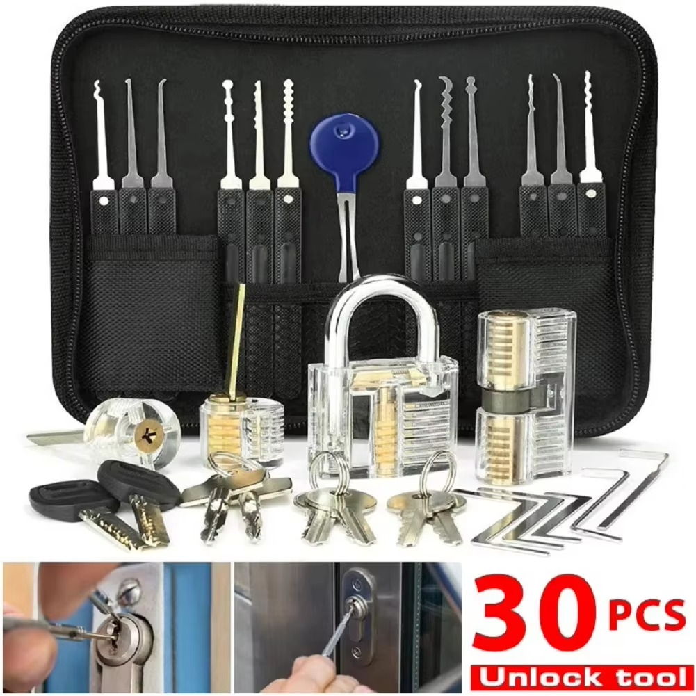1 Set Lock Picking Set Transparent Locksmith Tools Multifunctional Training Locks Set Steel for Padlock Hardware for Hand Tools