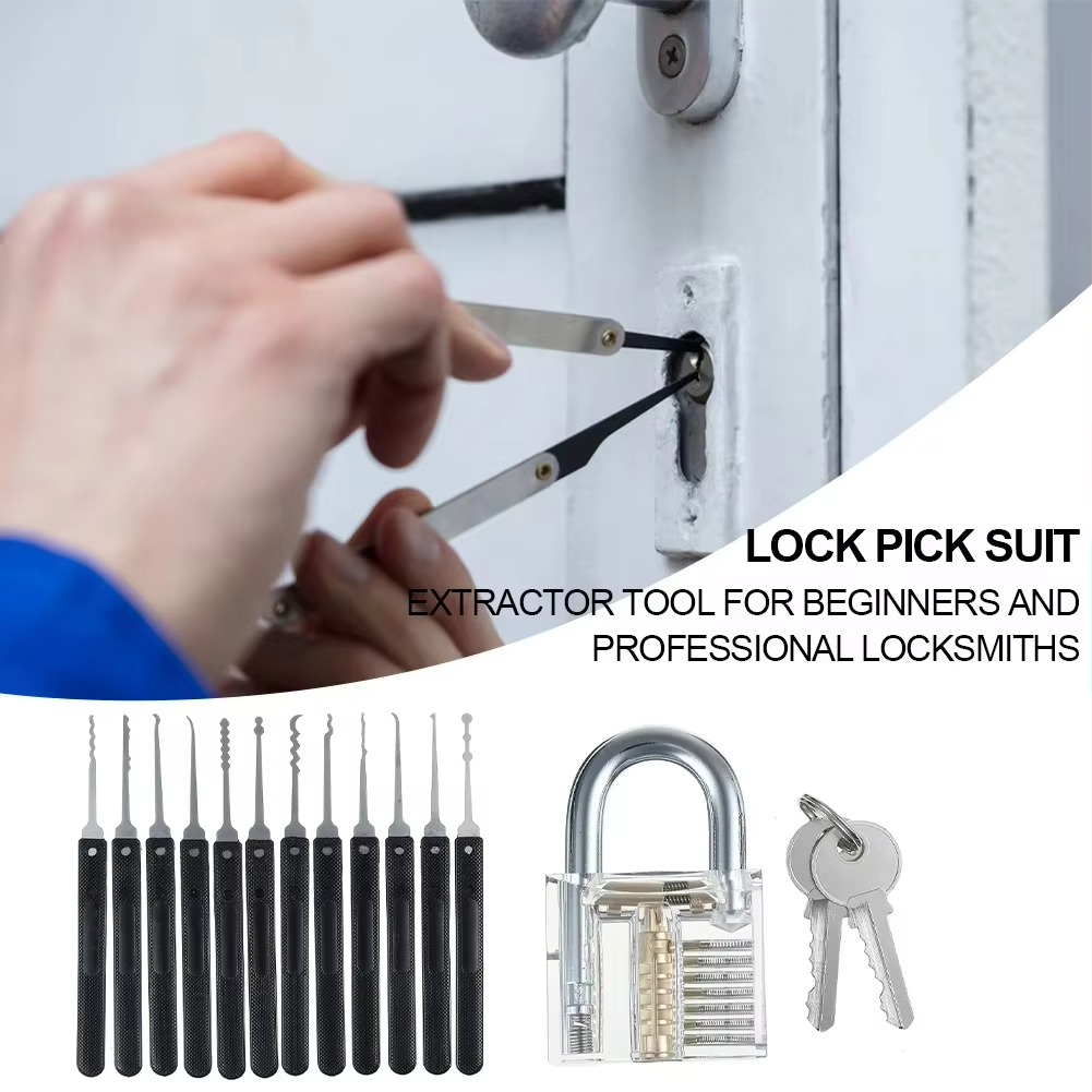 1 Set Lock Picking Set Transparent Locksmith Tools Multifunctional Training Locks Set Steel for Padlock Hardware for Hand Tools
