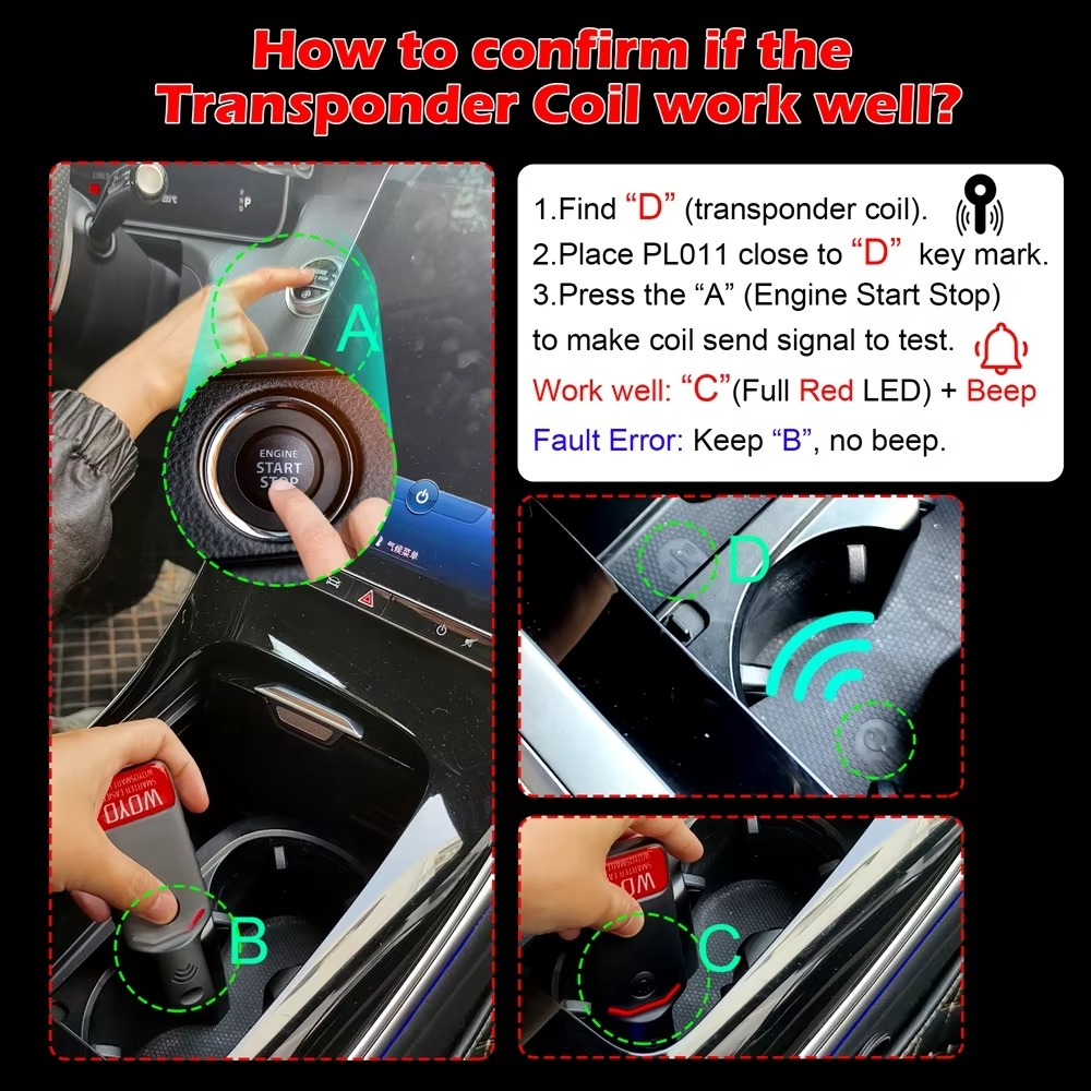 PKE LF/HF Tester, Automotive Transponder Coil Detector, Vehicle Low / High Frequency Antenna Inspection Tool