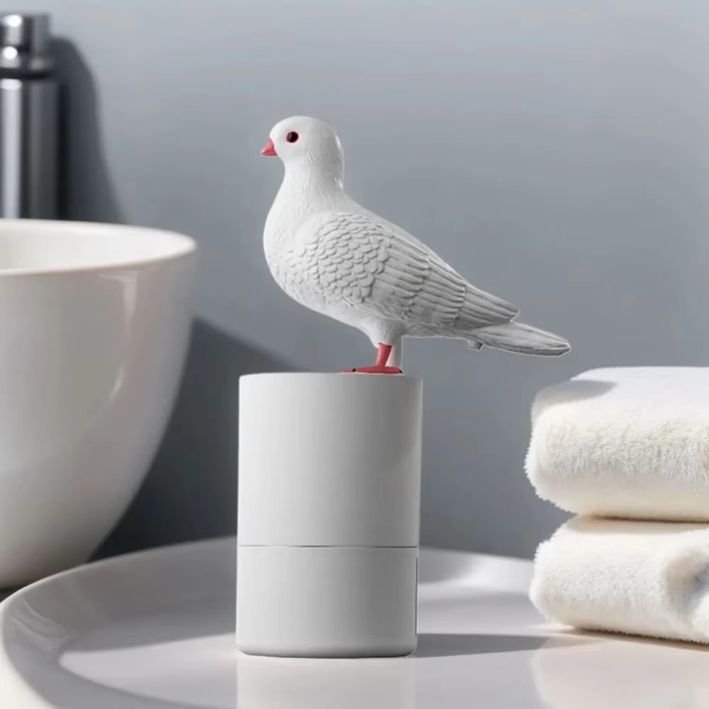 Automatic Soap Dispenser Cute Pigeon Touchless Foaming Soap Dispenser 300ml Electric Foam Soap Dispenser for Bathroom Kitchen