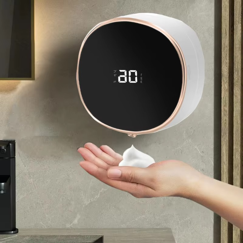 1Pcs Automatic Soap Dispenser Touchless Foam Soap Dispenser USB Rechargeable Electric Foam/Gel Dispenser for Bathroom and Toilet