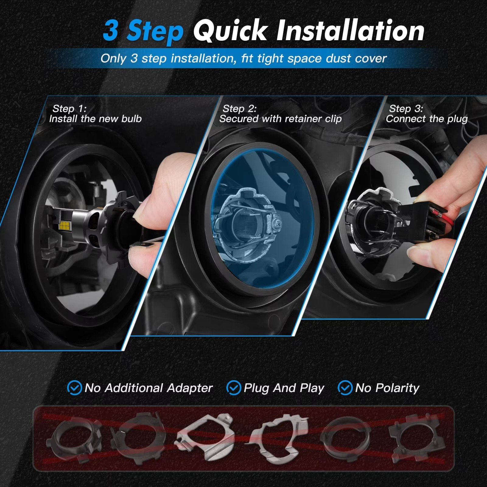 BEVINSEE H7 LED Headlight Bulbs 70W 12000LM Wireless Turbofan H4 H11 H1 CANBUS Mini Auto Diode Lamp HB3 9005 HB4 9006 Fog Lights