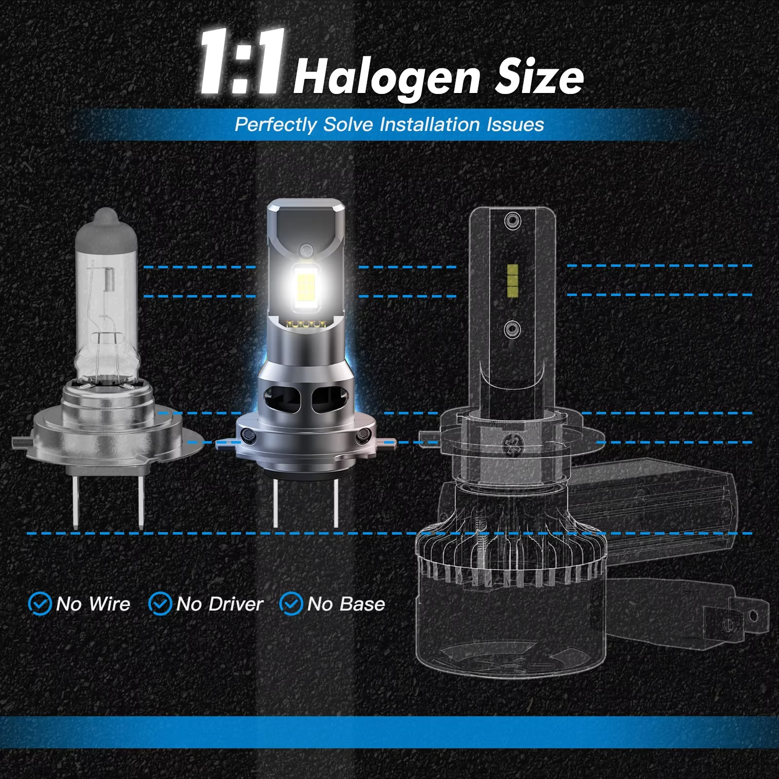 BEVINSEE H7 LED Headlight Bulbs 70W 12000LM Wireless Turbofan H4 H11 H1 CANBUS Mini Auto Diode Lamp HB3 9005 HB4 9006 Fog Lights