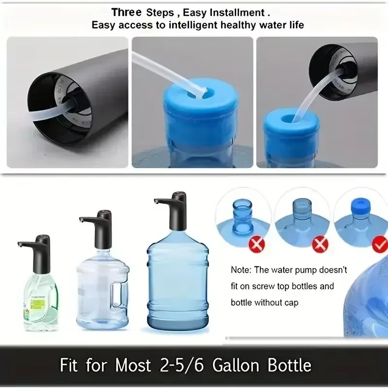 Rechargeable USB Electric Water Pump for Bottled Water,Automatic Water Dispenser with Intelligent Suction forDormitory Use