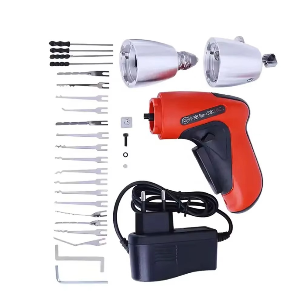 For KLOM Locksmith Tools Rechargable Cordless Electric electronic Lock Gun Drill Lock Tool Kit full Sets
