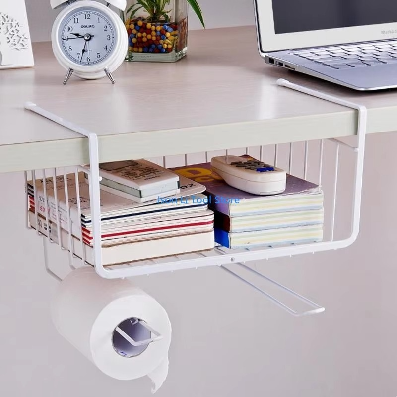 Y08D Under Cabinet Shelf Storage Wire Basket Home Organization for Kitchen Pantry