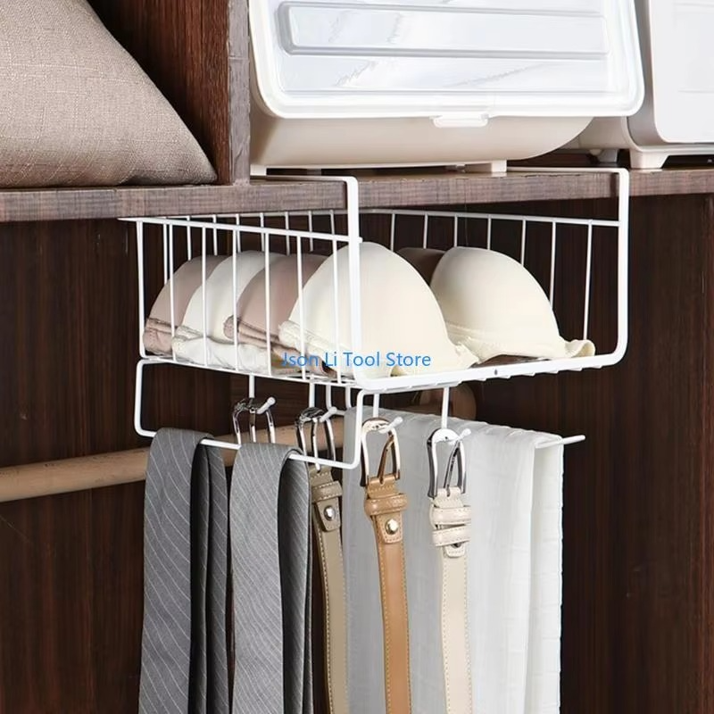 Y08D Under Cabinet Shelf Storage Wire Basket Home Organization for Kitchen Pantry