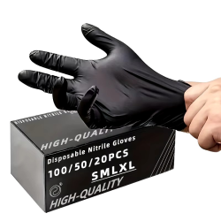 100/50/20PCS Black Nitrile Gloves Thickened Disposable Gloves for Cleaning Hairdressing Waterproof Dishwashing Tattoo Gloves