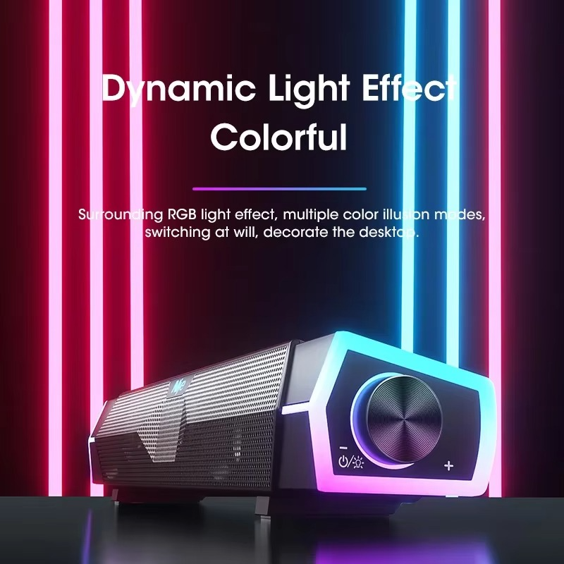 4D Computer Speakers Bluetooth 5.0 Wired Loudspeaker Surround Soundbar Subwoofer Sound bar for Laptop Notebook PC