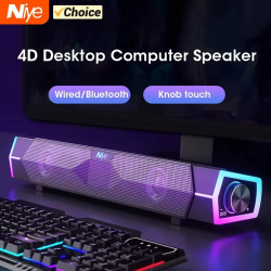 4D Computer Speakers Bluetooth 5.0 Wired Loudspeaker Surround Soundbar Subwoofer Sound bar for Laptop Notebook PC